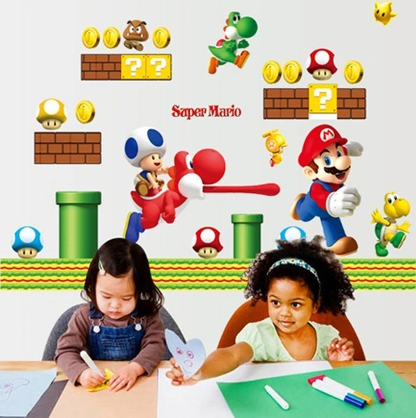 Hot Super Mario Bros Zy071 Removiveis Adesivos De Parede Para Criancas Quartos De Bebe Decoracao Adesivo De Parede Decalques Decoracao Home Da Parede Arte Stickers Halloween Stickers Fiatstickers On The Wall Aliexpress