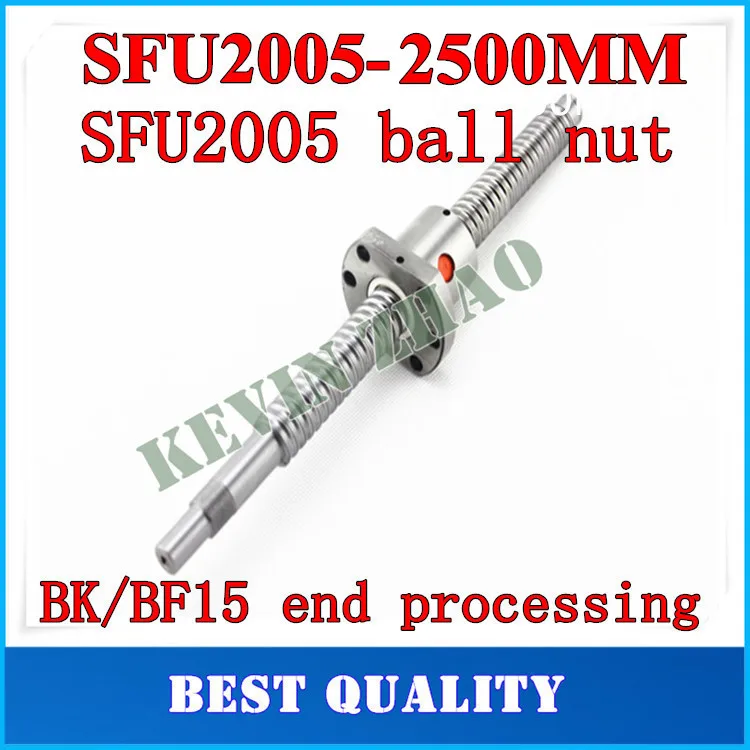 20 мм 2005 шаровой винт С7 SFU2005 2500 BK15 BF15 обработка конца один фланец одиночный гайка