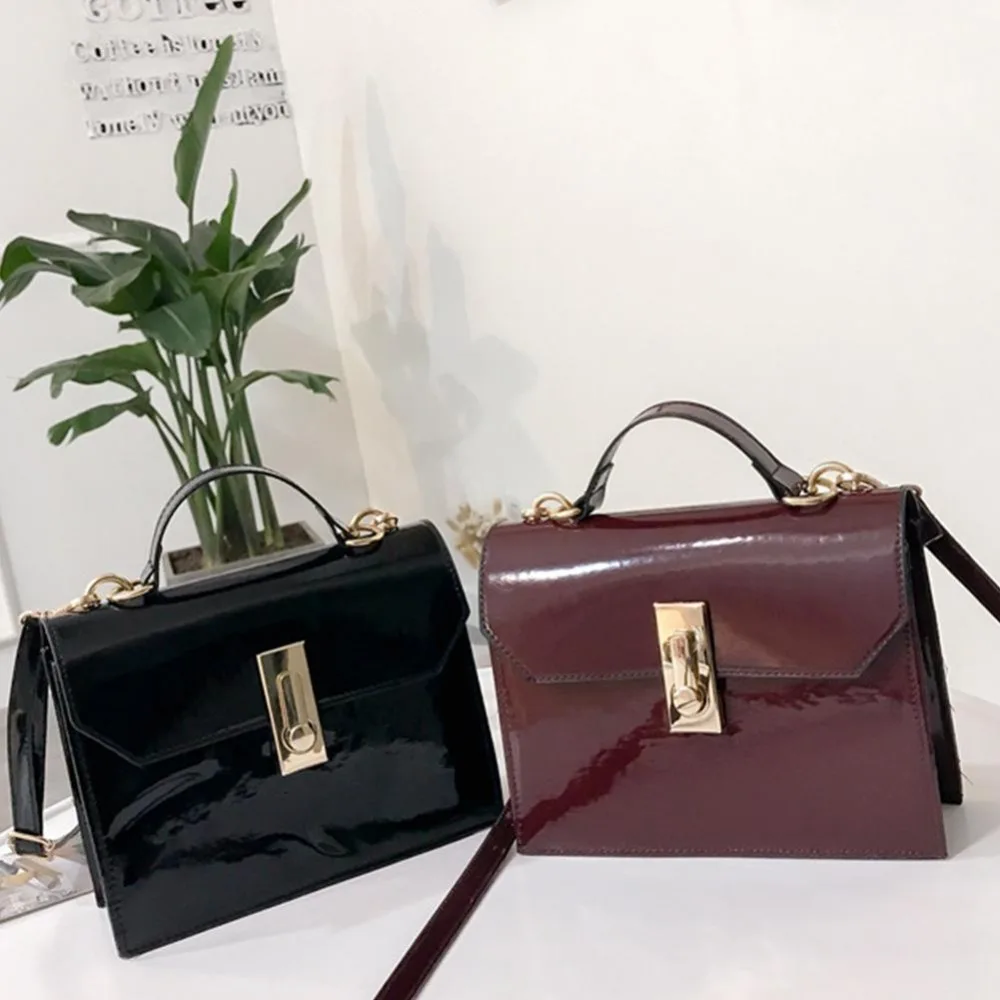 

2018 Fashion Women Bag Patent leather crossbody bags Luxury Handbags Women Bags designer Lock Shoulder bags Sac a Main