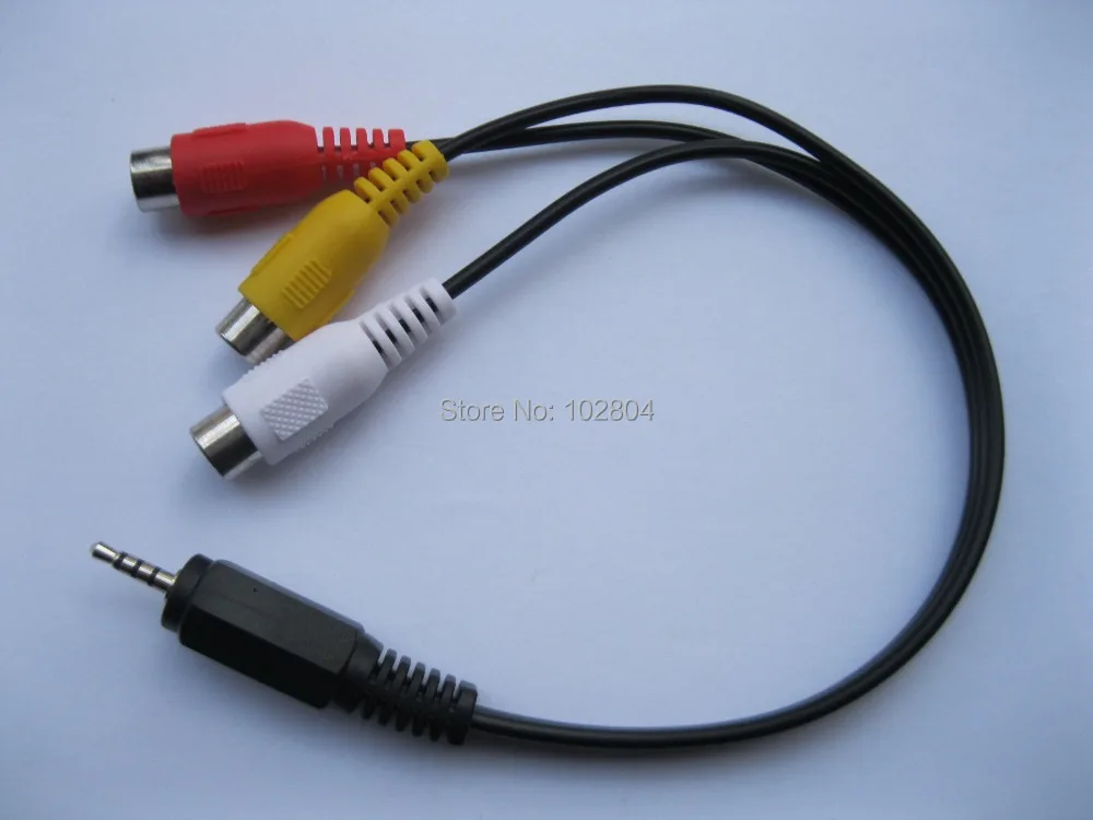 

40 pcs 2.5mm Mini AV Plug to 3 Color RCA Female Jack Adapter Audio Video Cable 28cm