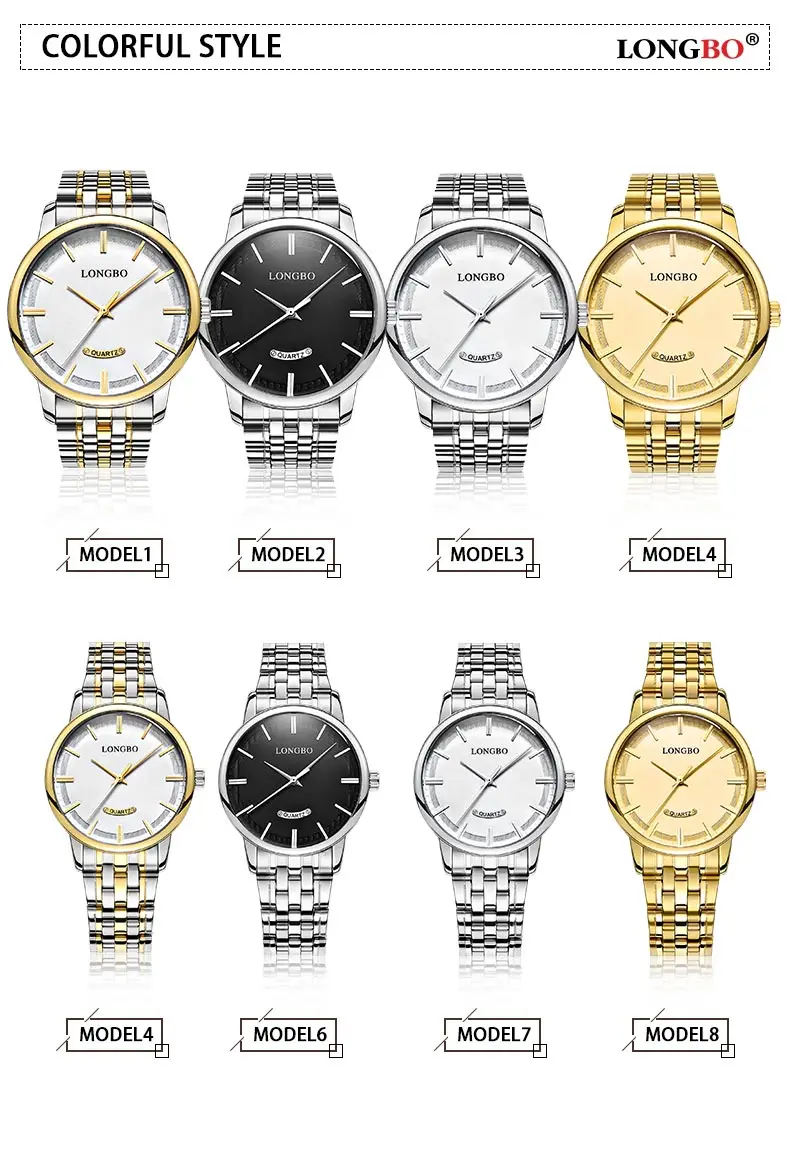 LONGBO любителей кварцевые часы Для женщин Для мужчин пара аналоговые часы кожа Наручные часы модные Повседневное часы золотые 1/шт 80232