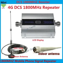 LCD Display ! Mini DCS 1800Mhz Mobile Phone Signal Booster , 4G DCS Signal Repeater , Cell Phone Amplifier with Cable + Antenna