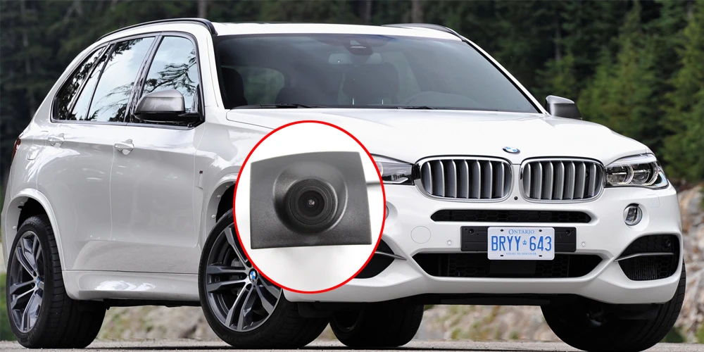 Автомобильная Камера Переднего Вида гриль встроенный для BMW X5 F15-/4," ЖК-экран монитор/переключатель прикуривателя