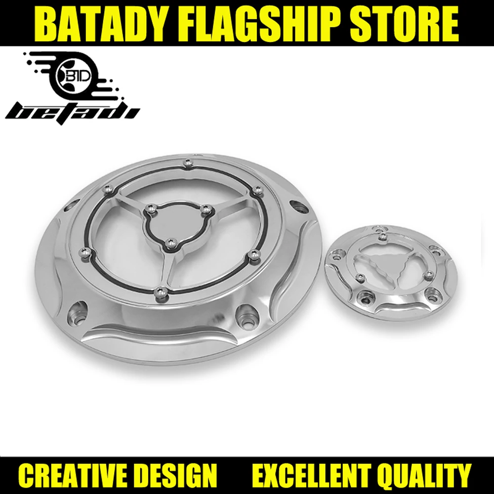Contraste CNC derbycalendier Minuterie Couverture Pour Harley Touring Road King DynaSoftail Fatboy Du патримоин capot moteur |