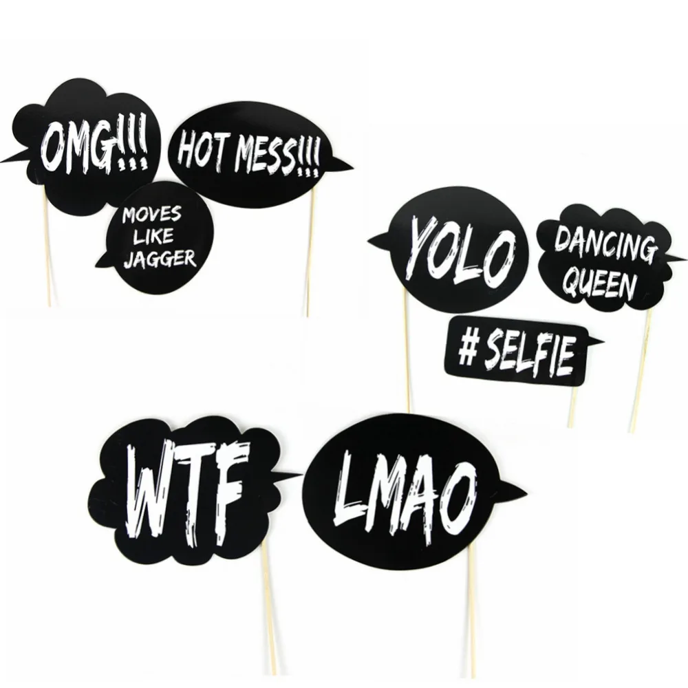 

pack of 8 Bachelorette Party Photo Booth Props Signs Kit with Text for Fun Event Photos Chalkboard Signs Selfie Station Sign