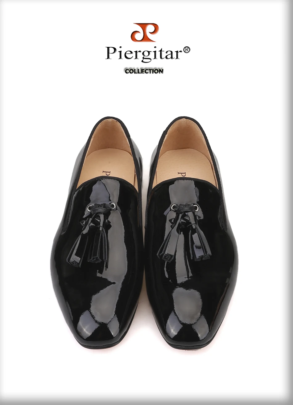 Piergitar/Новые мужские кожаные туфли ручной работы с кожаными шипами и кисточками; модные вечерние и свадебные мужские лоферы; размер плюс мужской обуви на плоской подошве