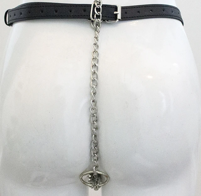 Metal Chain Crotch Open Thong 1