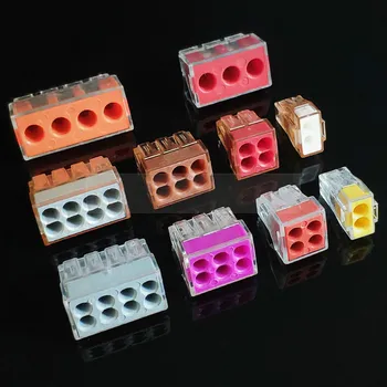 

wire connector PCT-602 604 102 104 building wire terminal block connector 2Pins 4Pins cable connector 0.75-4.0mm2 lead wire link