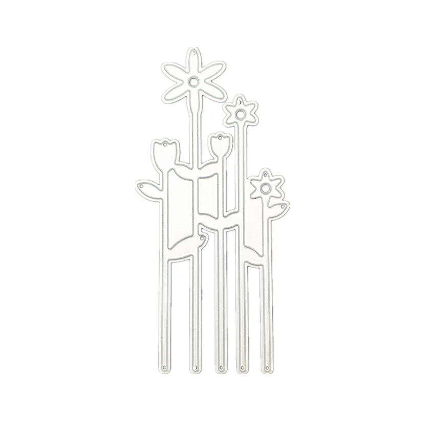 

5 Stems Flower Home Decor Metal Cutting Dies Stencils for DIY Scrapbooking Album Photo Paper Cards Flowers Set Metal Cutting Die