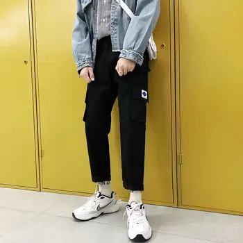 

Loose Men's Pants Solid Overalls Cool Outdoor Streetwear Fashion Pants New Male Summer Soft Pants