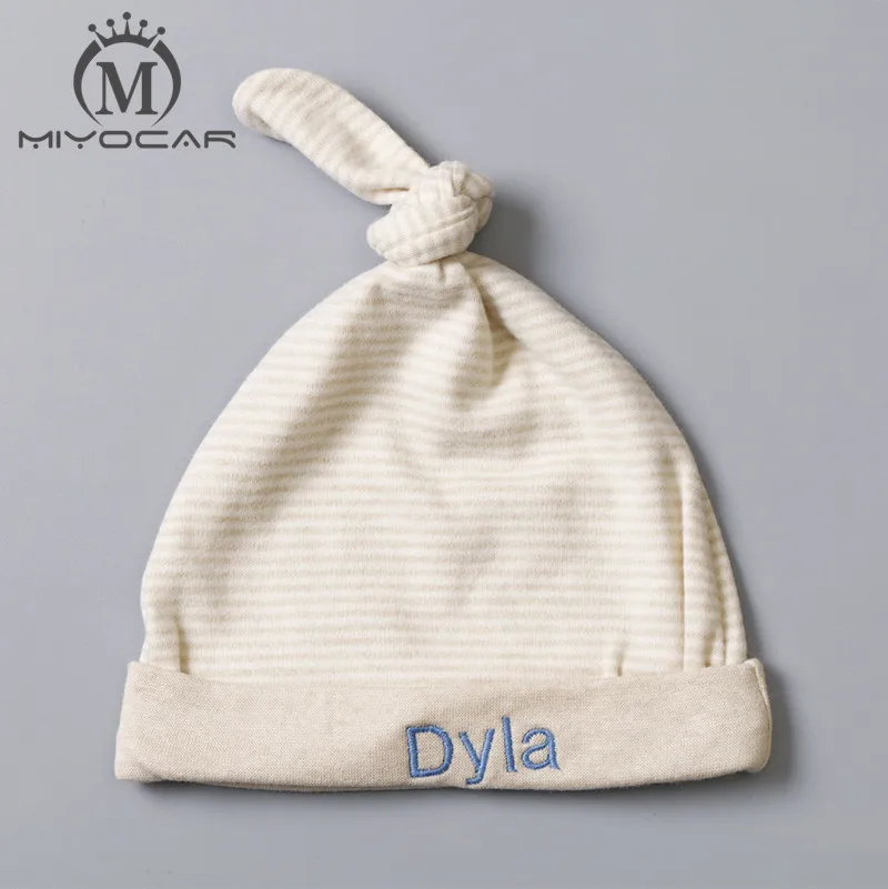 

MIYOCAR any name Any name very soft safe beautiful baby hat Organic color cooton infant hat birthday gift baby shower gift