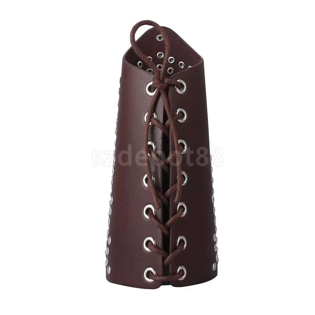 Средневековый браслет для взрослых из искусственной кожи на шнуровке с металлическими заклепками, широкий браслет в стиле стимпанк, манжета для косплея