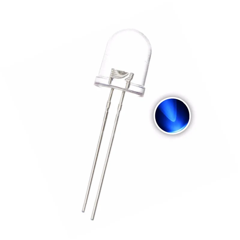 50PCS 10MM Blue LED 3V 20mA DIP-2 Round Head WATER CLEAR Ultra bright Lamps light beads | Лампы и освещение