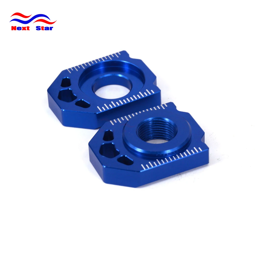 Motorcycle Blue CNC Rear Chain Adjuster Axle Block For HUSQVARNA TC TE TX FC FE 85 125 150 200 250 300 350 450 501