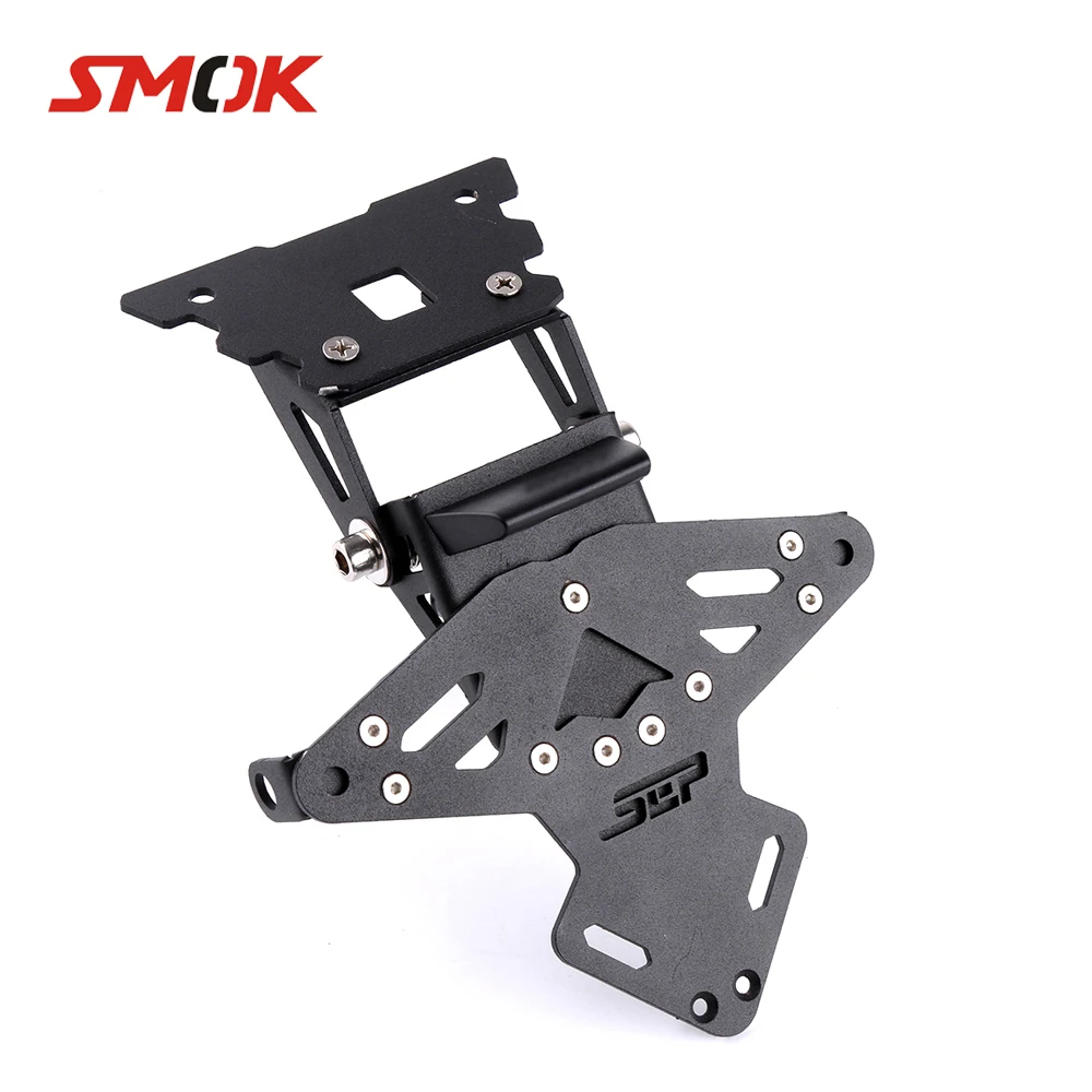 

SMOK Motorcycle Adjustable License Number Registration Plate Holder With Led Light For Kawasaki NINJA 250 NiNJA 300 Z250 Z300