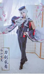 Популярные Touken Ranbu Online Nakigitsune хакусан yoshimitsu косплэй костюм топ + брюки для девочек шляпа прекрасный стиль A