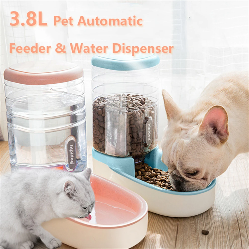 

LIGINWAAT 3.8L Dog Automatic Feeders Large Capacity Plastic Water Bottle Feeding Bowls and Drinking Water Dispenser for Dog Cat