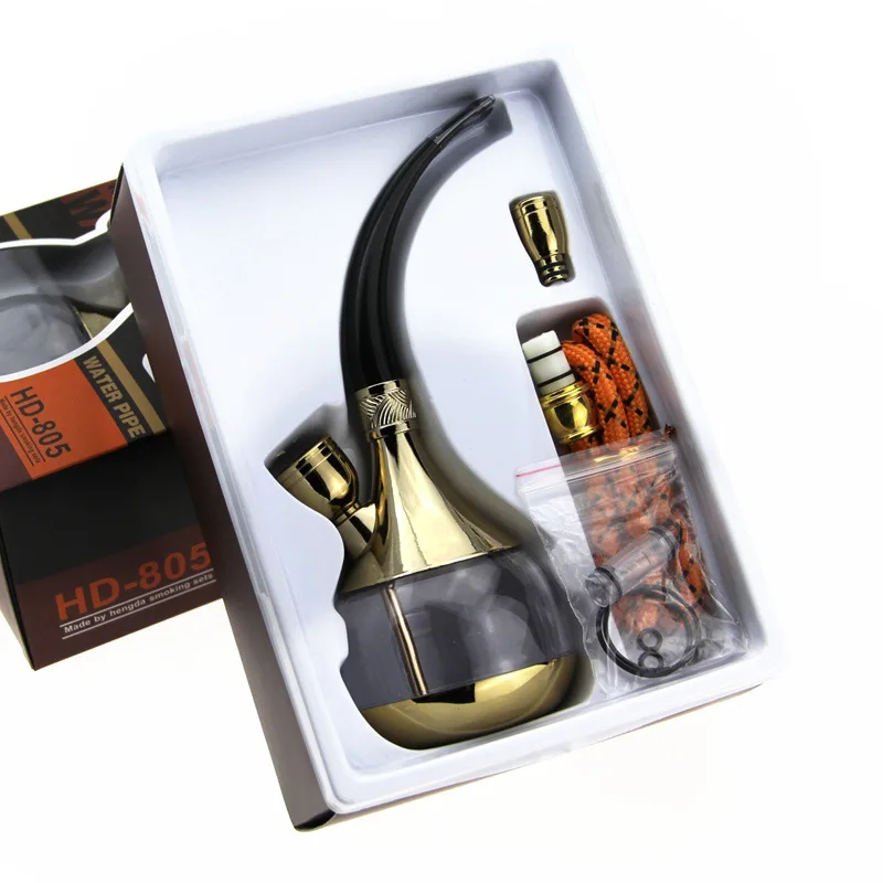 Portable Acrylic Metal Water Smoking Pipe Shisha Hookah Cigarette