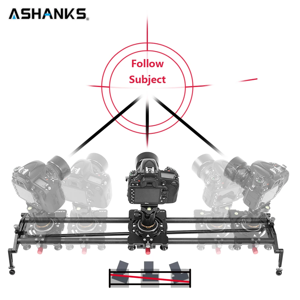 ASHANKS 60cm 4 Bearings Carbon Fiber DSLR Camera DV Slider Track Video Stabilizer Rail Track Slider For DSLR or Camcorder