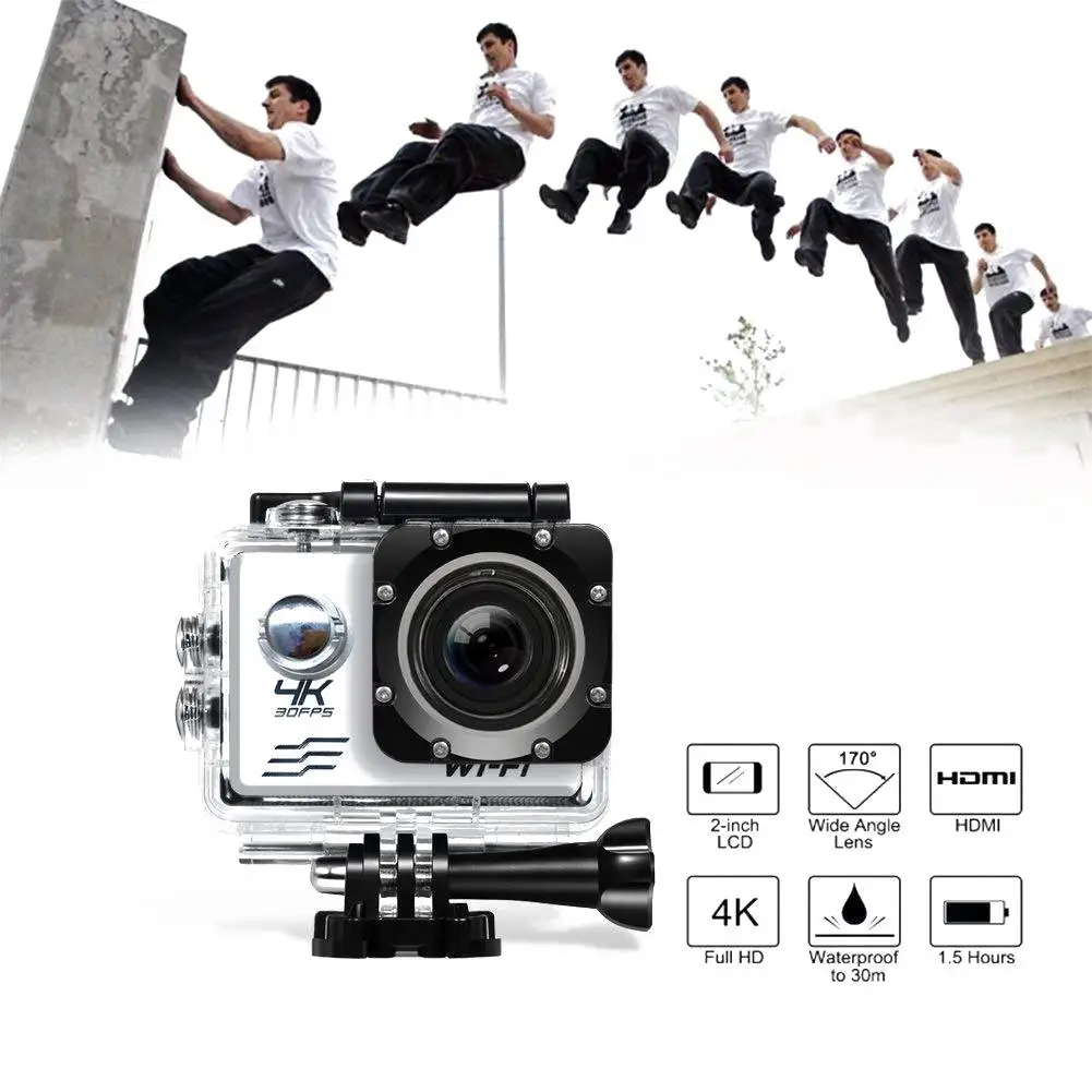 

Waterproof Sport Action Camera 4K WiFi LCD Screen DV Camcoder Underwater Outdoor Sports Camera 4k Waterproof