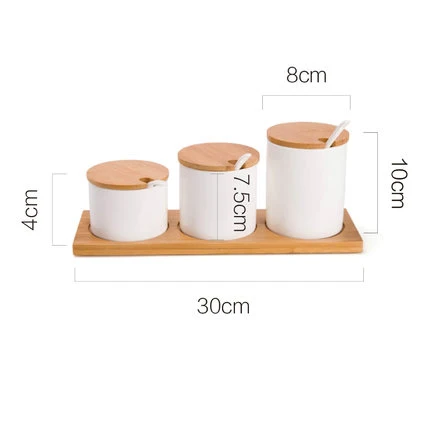 Керамические горшки для приправ набор с сахарными баночками туалетный ящик Японский творческий кухонные принадлежности - Цвет: Same as picture