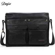 DANJUE Men Briefcase Genuine Leather Business Bag Male Fashion Real Leather Messenger Bag High Quality Men Travel Shoulder Bag