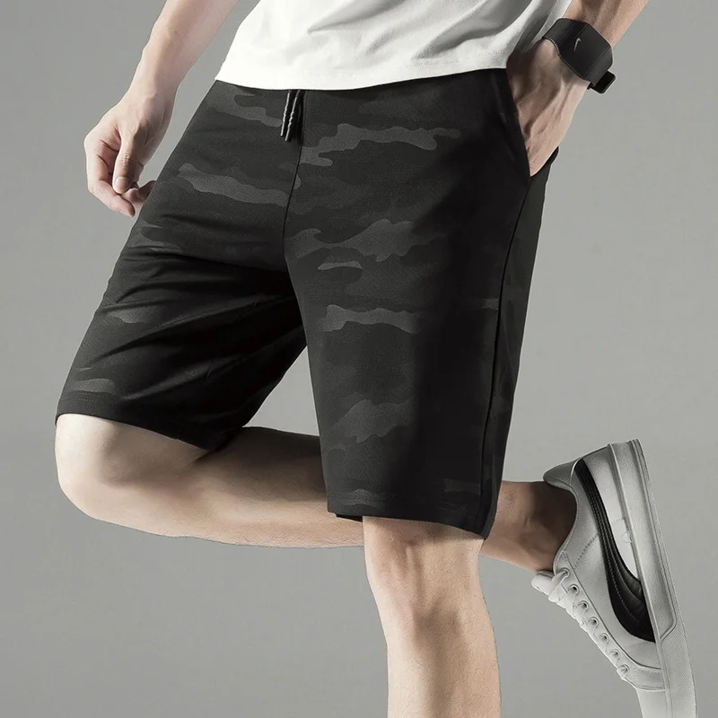 Мужские камуфляжные шорты, летние новые тонкие мужские повседневные камуфляжные шорты для бега, свободные мужские спортивные шорты до колен
