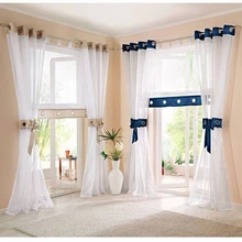 Красивые садовые шторы для украшения дома, тюль-шторы для окон/отвесные Завязывающиеся панели