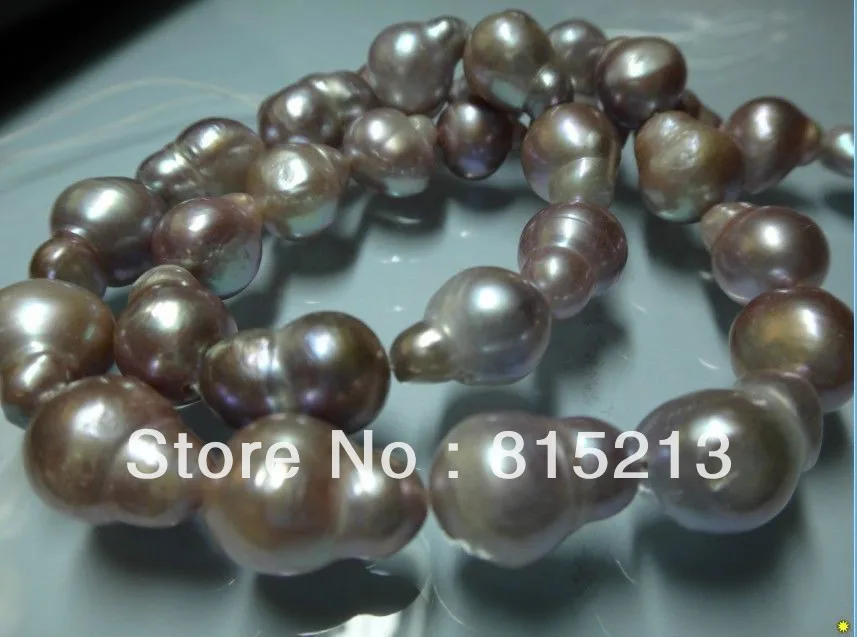 

ddh00859 HOT SELL HUGE 12-13MM SOUTH SEA PURPLE PINK PEARL NECKLACE 14K