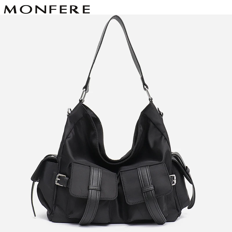 

CEZIRA Large New Women Handbags Fashion Vegan Leather Hobo Double Flap Pockets Shoulder Bags Microfiber Functional Cross body
