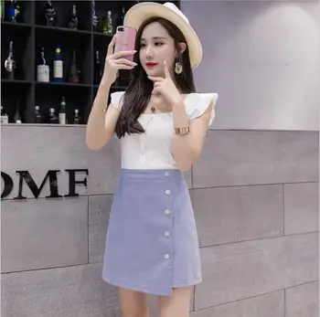 

Summer new fashion Laptop skirt female 2018 new high waist casual Office Lady skirt