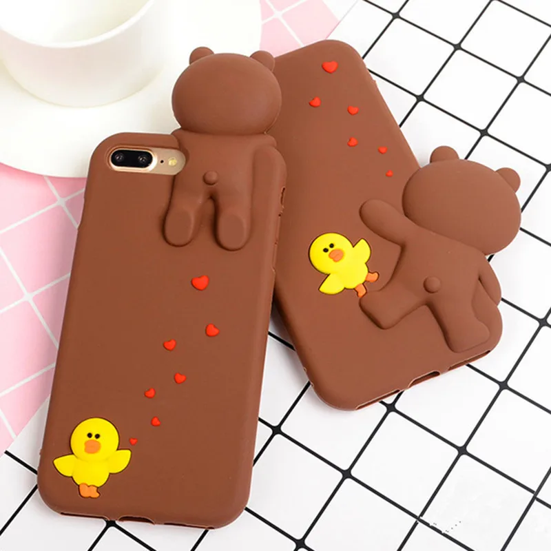 Seonstai модные 3D мультфильм Силиконовые чехол для iPhone 6 Чехол S Plus 7 8 резиновый Капа