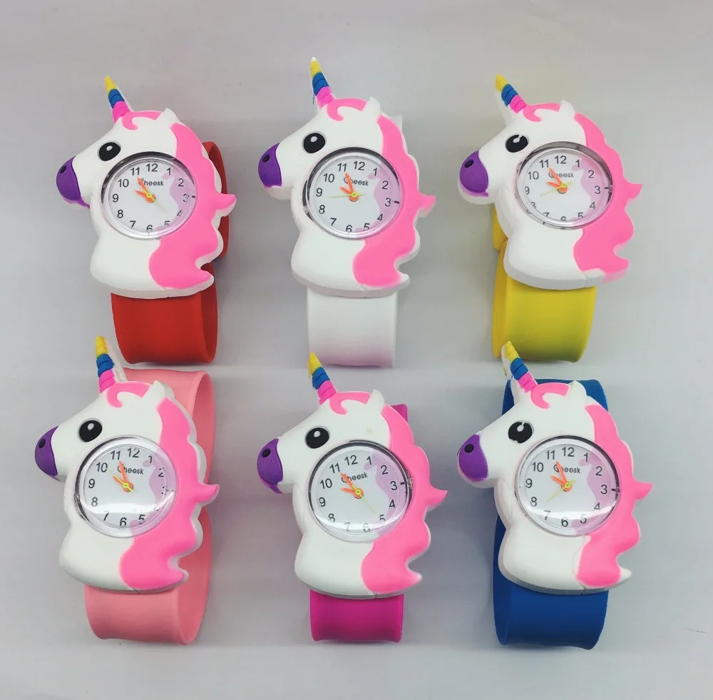 

30pcs kids children Boys girls Unicorn Rubber Wristwatch Children slap watch Gift Party Kids Watch Watches