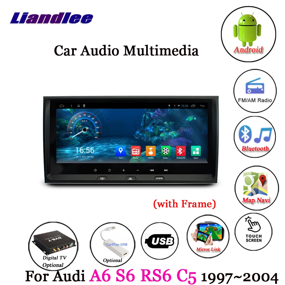 Excellent Liandlee For Audi A6 S6 RS6 C5 MK5 1997~2006 Android System Radio Stereo Carplay Camera BT TV GPS Map Navi Navigation Multimedia 5