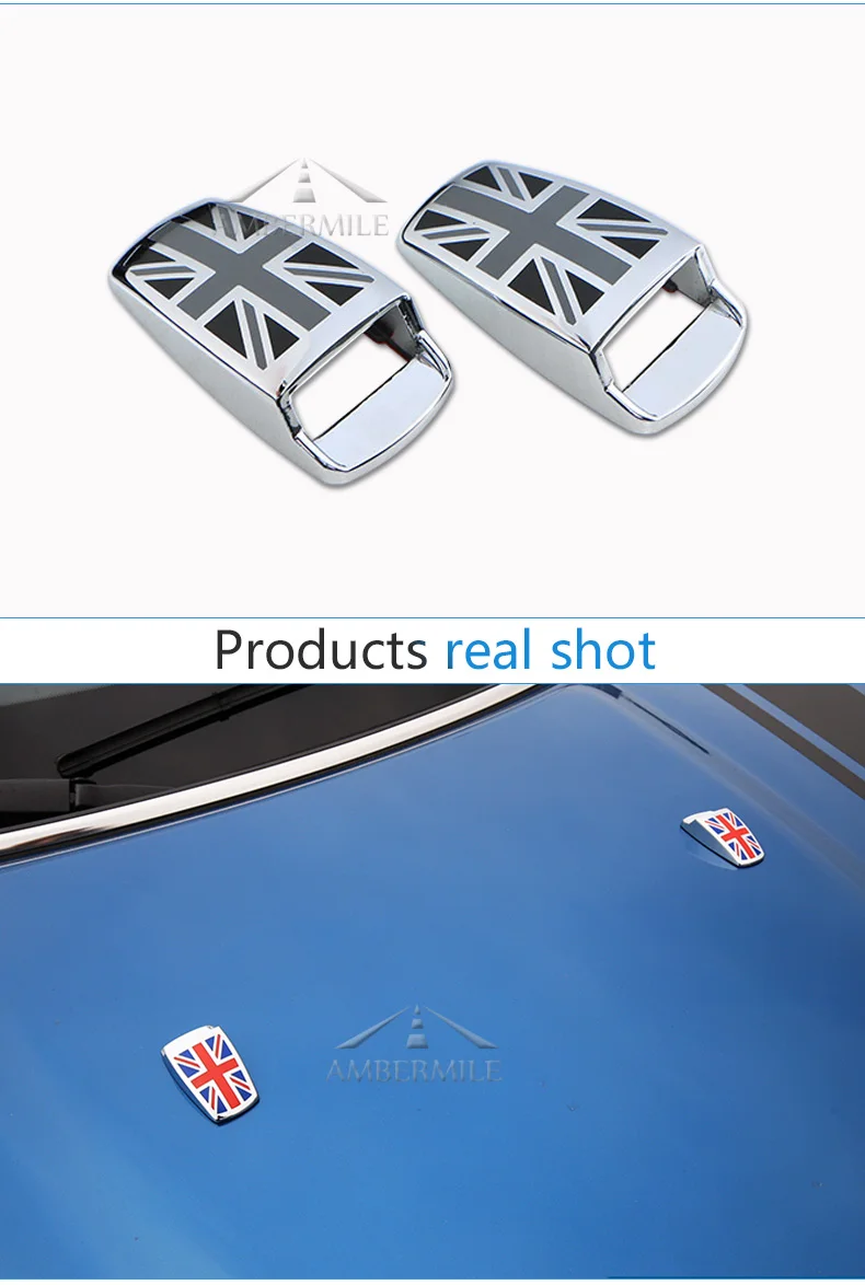  Car Windshield Water Spray Nozzle Covers Stickers for Mini Cooper R55 R56 R60 R61 F54 F55 F56 Accessories Car Styling (4)