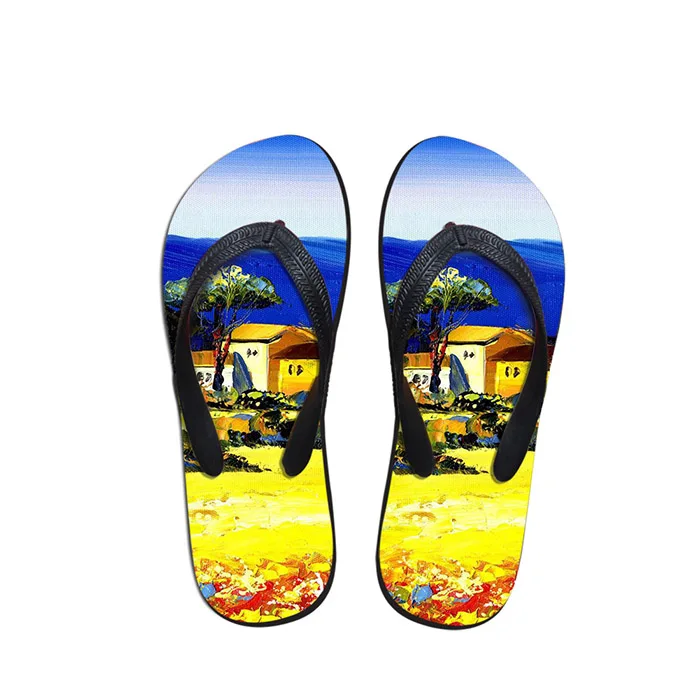 NOISYDESIGNS мужские вьетнамки 3D Пальма рисунок мужчины Повседневное летние Slip on