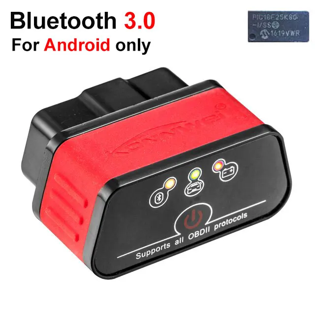 Konnwei KW903 4,0 Bluetooth для Android и IOS системы ODB2 сканер штрих-кода ELM327 V1.5 коде отказа двигателя ICar2 Авто диагностический инструмент - Цвет: Konnwei 3.0 red