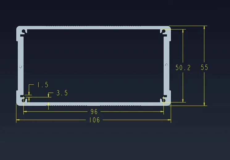 Алюминиевый корпус Электрический проект чехол PCB коробка 106*55*150 мм корпус электроники DIY