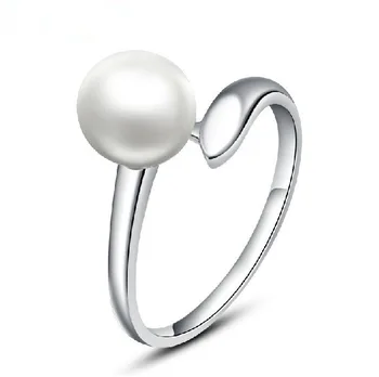 

AAA Natural Freshwater Pearl Jewelry Rings For Women Elegant Fine Jewelry Engagement Sterling Silver CZ Mount Pearl Moon Stone