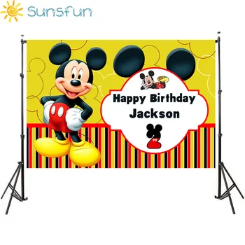 

Sunsfun Mickey Mouse Children Birthday Party Cartoon Backgrounds Photography Backdrop For Photo Studio 7x5FT Vinyl sxy1319
