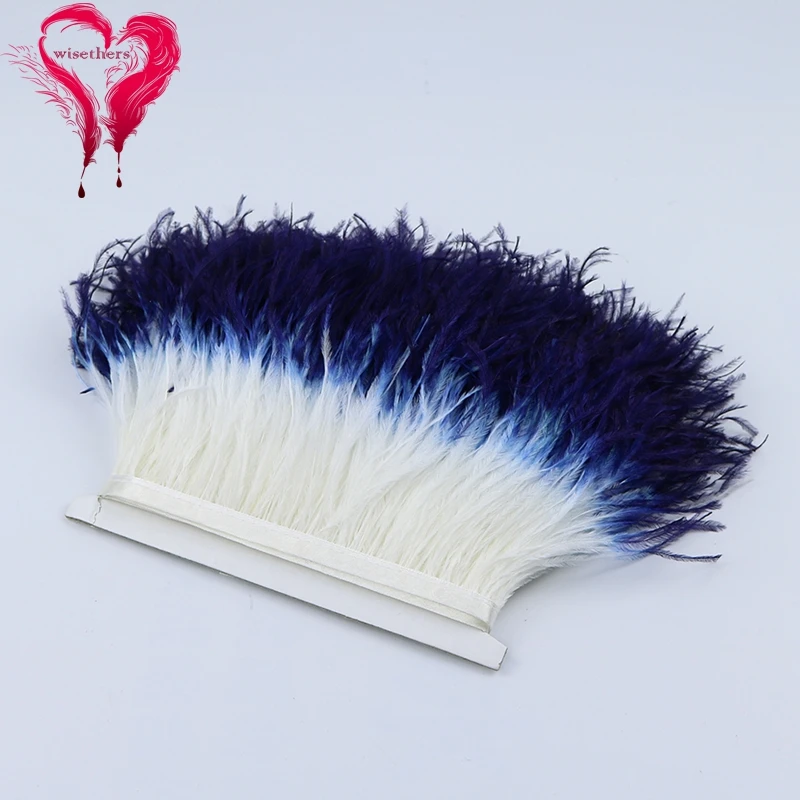 6 white and navy blue ostrich trims 2