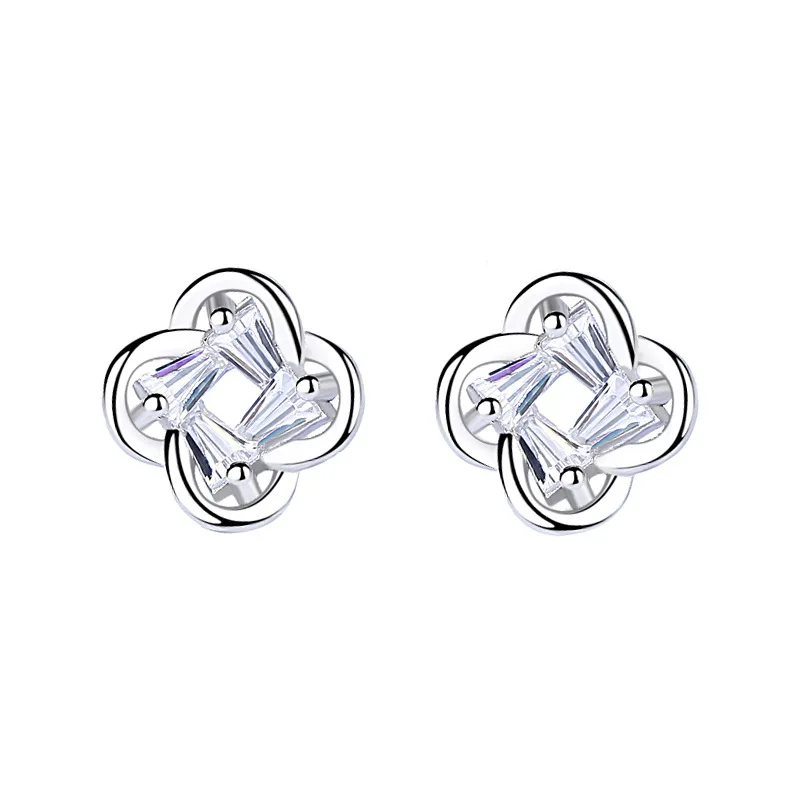 flower silver earrings for women 4