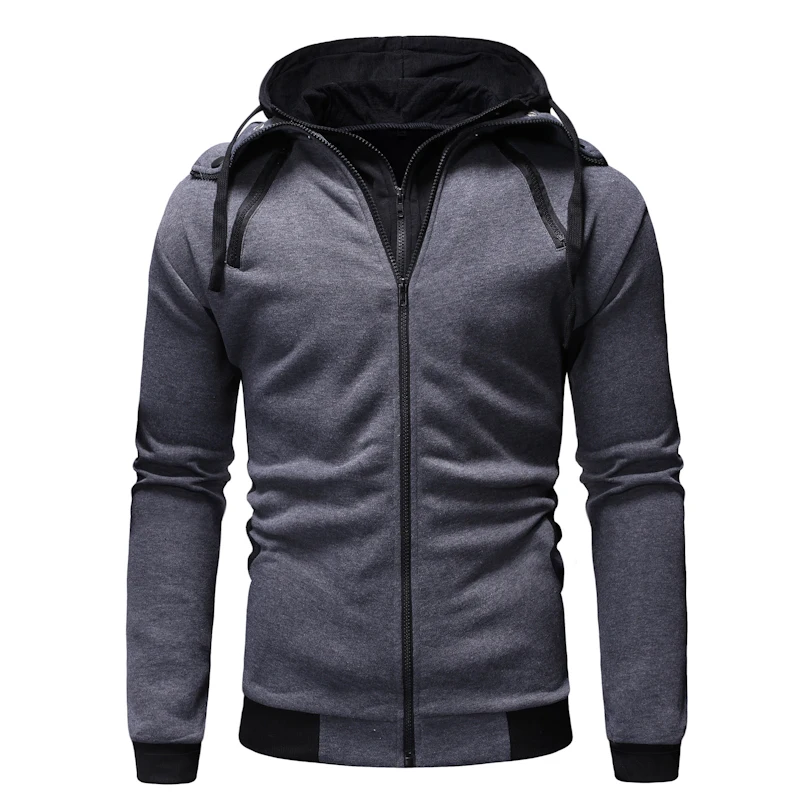 

Men Hoodies 2019 New Stylish Men's Casual Zip-up Hoodie for Men with Multiple Zip-up Pockets for Decorative Hoodies
