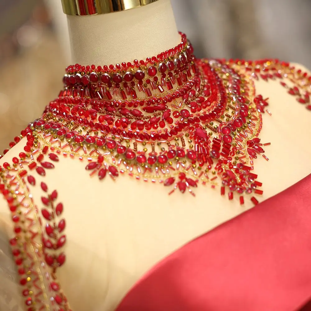 Beauty Emily Stain Luxury Beads Sexy Aline Evening Dresses 2019 O neck Long Party Prom Dresses Plus Size Party Gowns Beauty Emily Stain Luxury Beads Sexy Aline Evening Dresses 2019 O neck Long Party Prom Dresses Plus Size Party Gowns