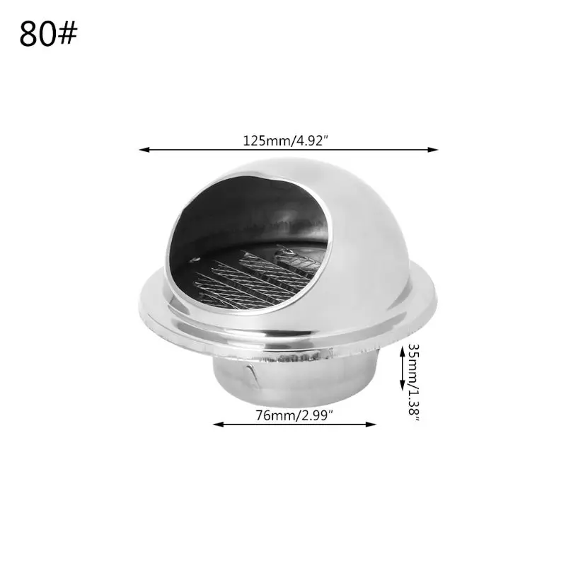 Wall Air Vent Grille Ducting Ventilation Extractor Outlet Louvres Hemisphere