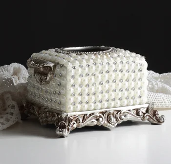 

European Luxury Resin Multi-function Tissue Box Living Room Desktop Mobile Phone Paper Towel Storage Box Creative Tissue BoxQ194