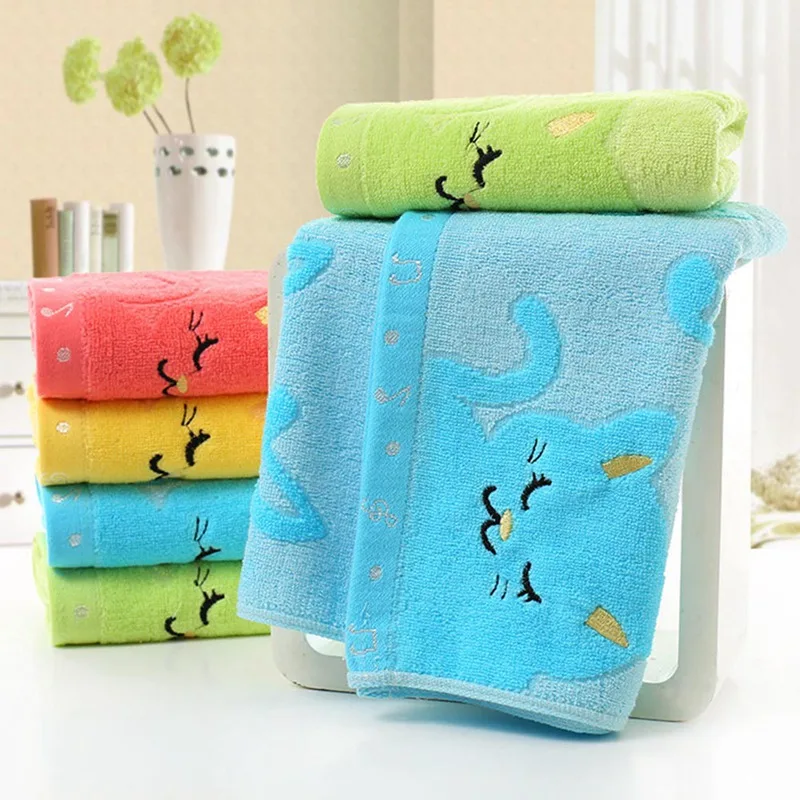 

Wipe Infant Musical Note Cat Cartoon Baby Towel Newborn Towel Washcloth Bathing Feeding Children Jacquard Embroidered
