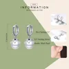 WOSTU-pendientes de botón de perlas para mujer, de Plata de Ley 925 coreana, pendientes de circonita plateada para mujer, joyería de boda CQE482 ► Foto 2/6