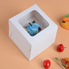 Mini Paperboard Muffin Cupcake Box 1 Lattice Cookies Candy Chocolate Baby Shower Wedding Christmas Party Favor Gift Packing Box