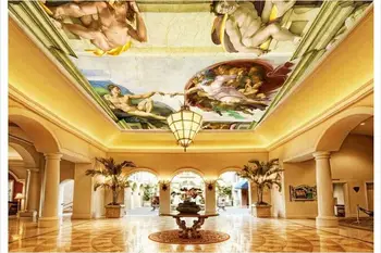 

3d wallpaper custom mural 3d non-woven wallpaper Renaissance painting Genesis zenith background decorative painting mural